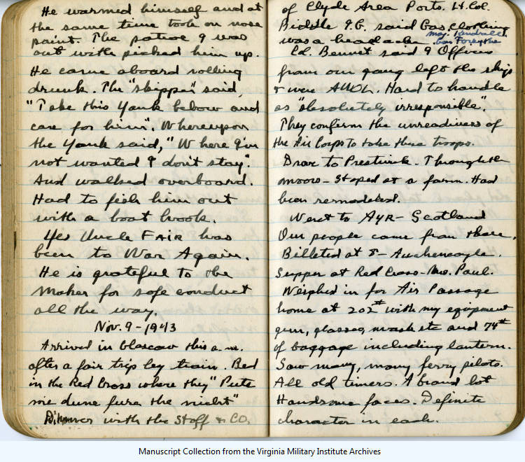 Letters, diaries, and manuscripts